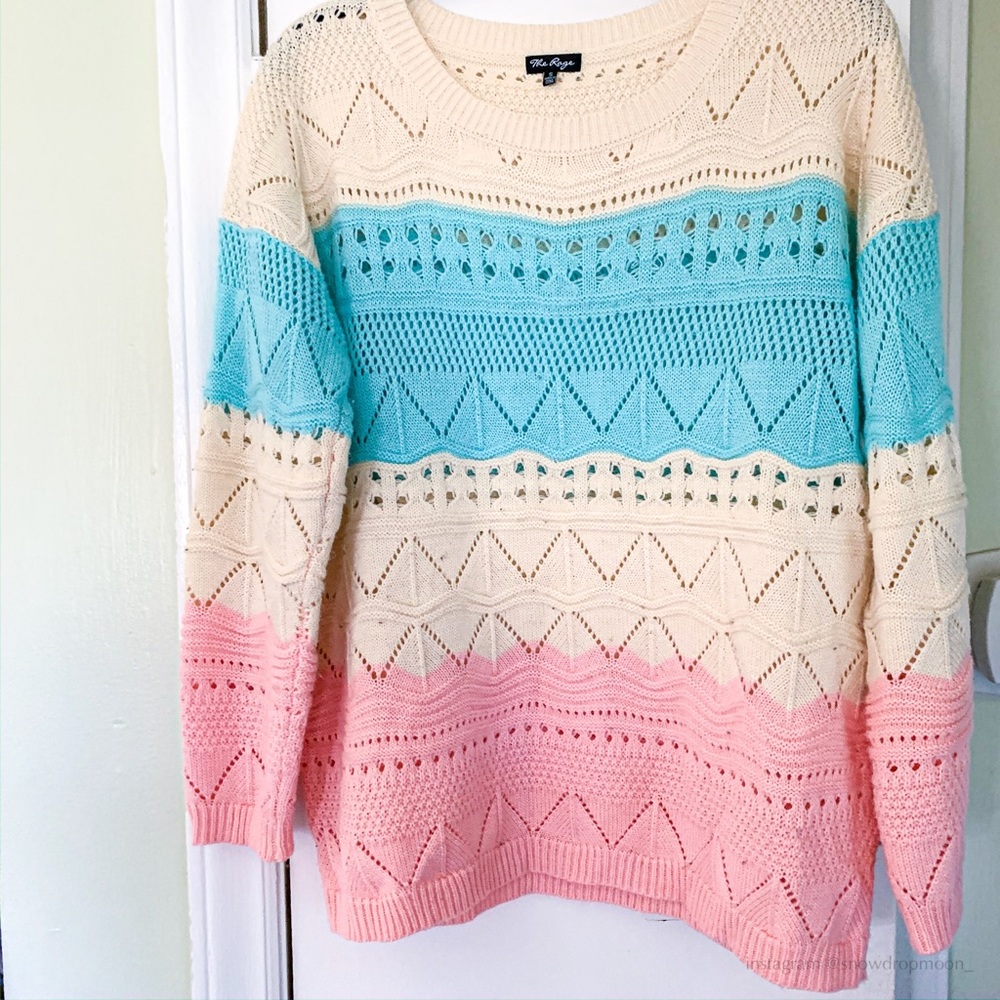 vintage knit cotton candy sweater - Picture 1 of 5
